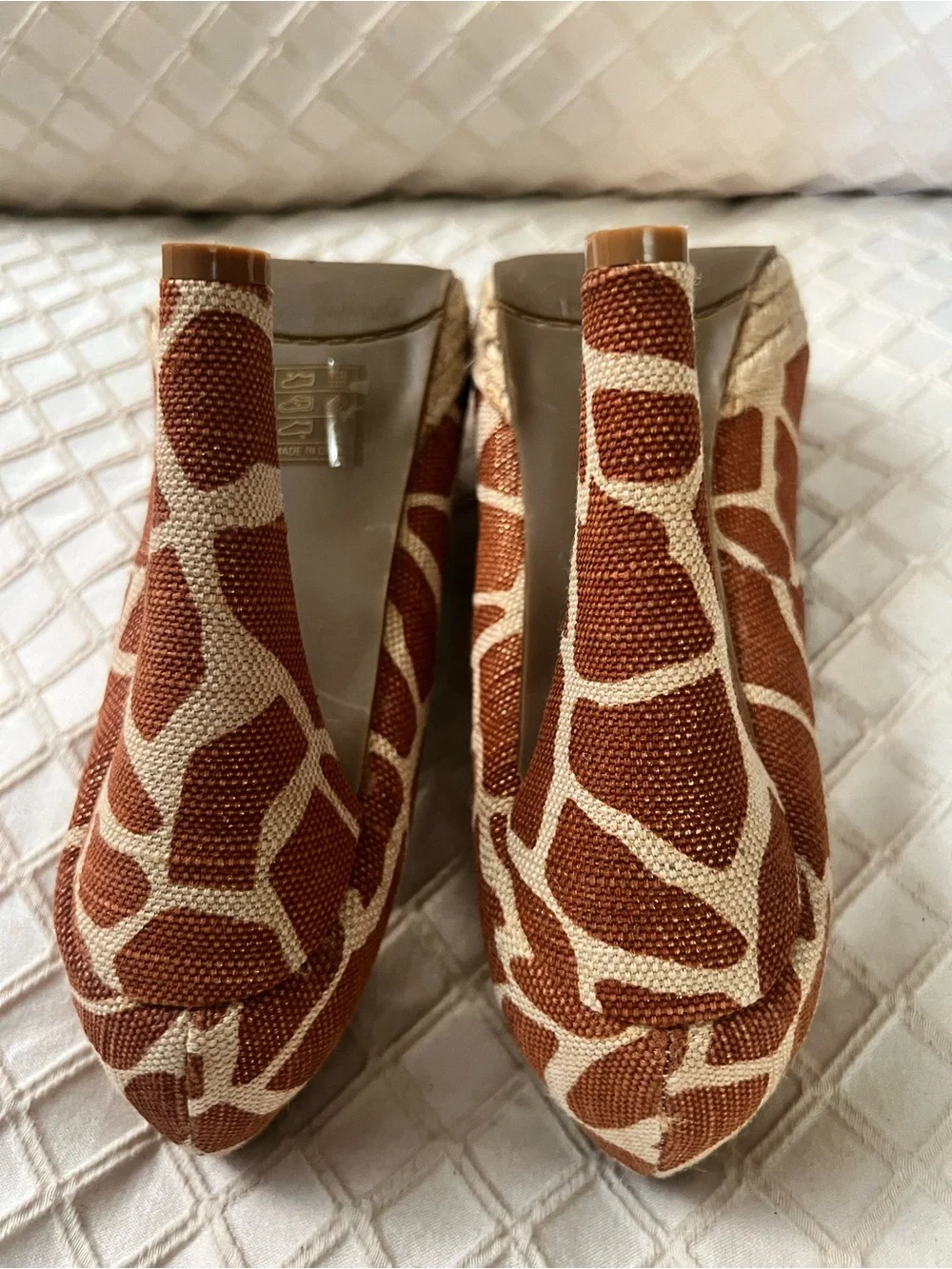 Soma Orange Giraffe-Print Platform Pumps